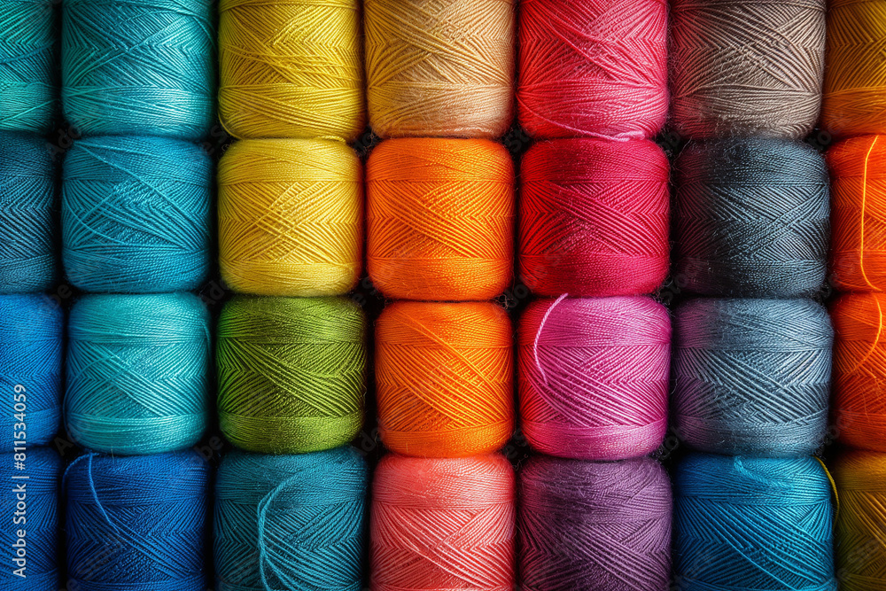 Close up Sewing threads multicolored background, Threads in a tailor textile fabric. Close up Sewing threads multicolored background, Threads in a tailor textile fabric.