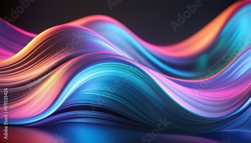 Fluid Spectrum: Iridescent Neon Curves in Motion"