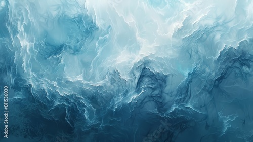 The image is an abstract painting,iceberg in the sea