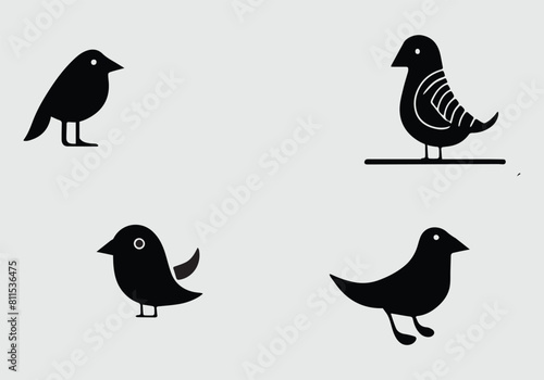 Minimal stylish Bird icon illustration design