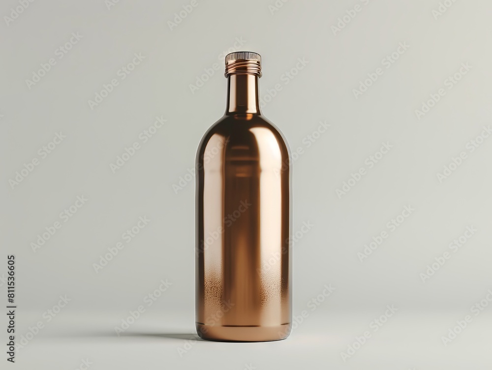 Fototapeta premium A copper wine bottle on a white background.