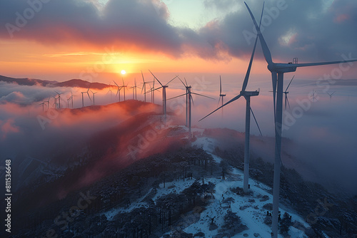 Close-Up Photo of Wind Generators Spinning,
Transition to Renewable Energy Wind Turbines Against a Colorful Sunset Concept Renewable Energy Transition Wind Turbines Colorful Sunset Alternative Energy
