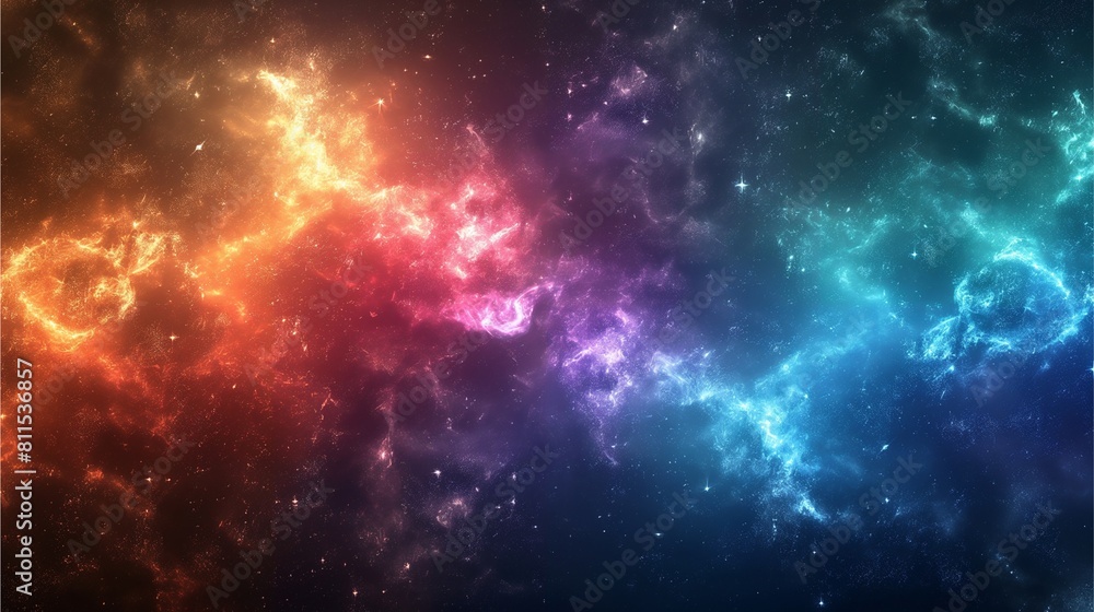 Naklejka premium Journey through a fantastical and colorfully cosmos scenery.