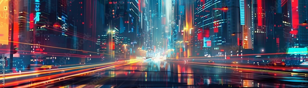 digital art showing a futuristic city with energy - efficient practices