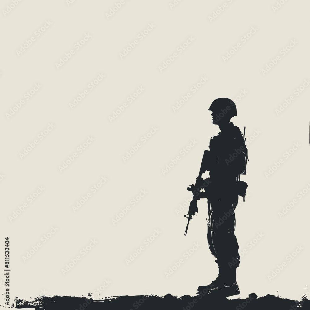 Silhouette Military Man Soldier with gun Silhouette Military Man Soldier with gun