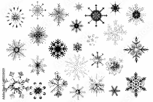 Set of Snowflakes Vector Illustration
