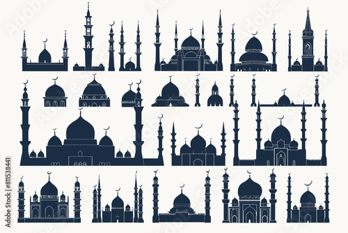 Set Of Vector Silhouette Mosque