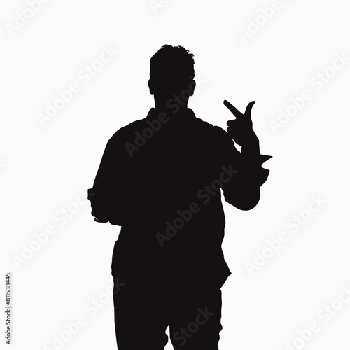 Silhouette Man With Sign Language