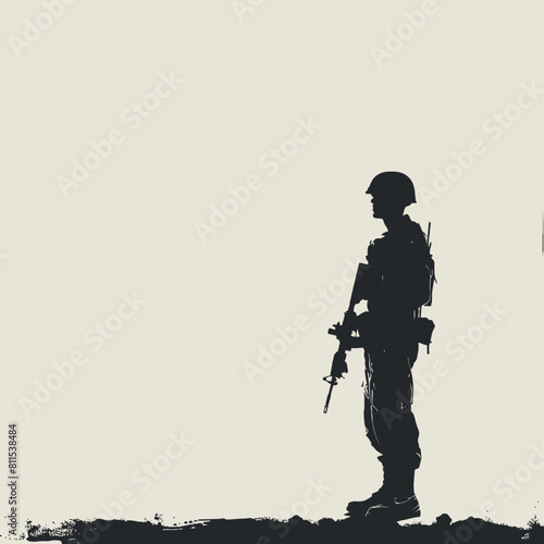 Silhouette Military Man Soldier with gun