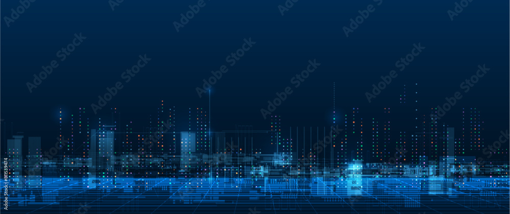 Illustration Abstract Digital technology, light line and blue cyber space background. Vector communication, innovation futuristic technology, connect internet network system, future big data, concept Illustration Abstract Digital technology, light line and blue cyber space background. Vector communication, innovation futuristic technology, connect internet network system, future big data, concept