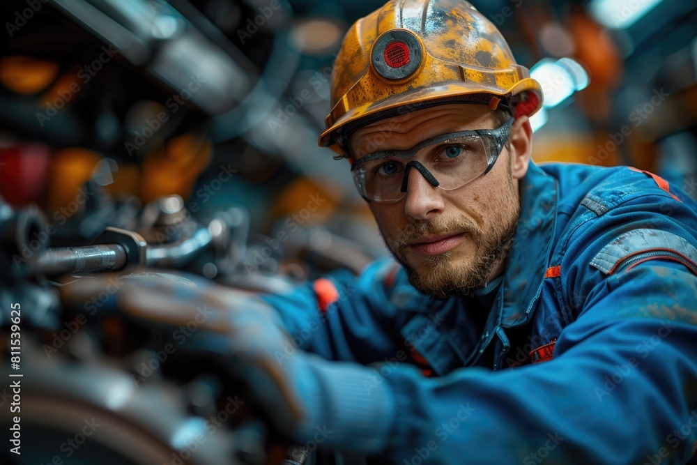 Concentrated Mechanic Adjusting Mechanical Components in Factory Concentrated Mechanic Adjusting Mechanical Components in Factory