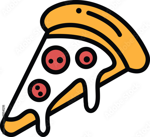 A slice of pizza with melted cheese on it