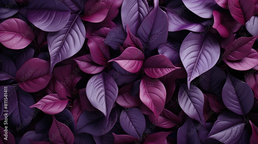 leaves pattern background , viva magenta color. leaves pattern background , viva magenta color.