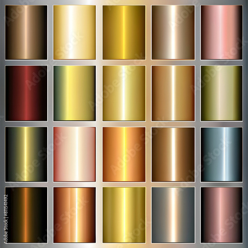 free vector metallic gradients collection