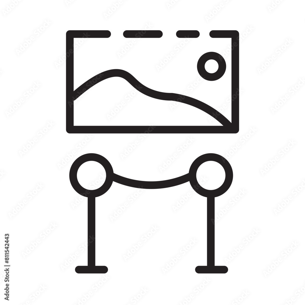 Museum Display Paint Line Icon Museum Display Paint Line Icon