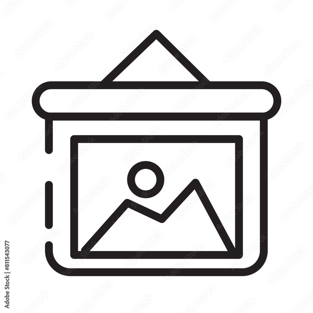 Photo Frame Painting Line Icon Photo Frame Painting Line Icon