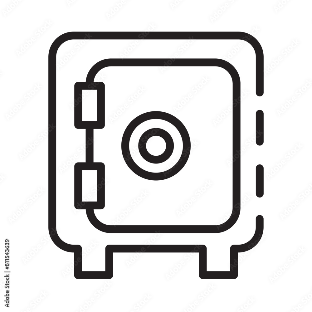 Deposit Locker Safety Line Icon Deposit Locker Safety Line Icon