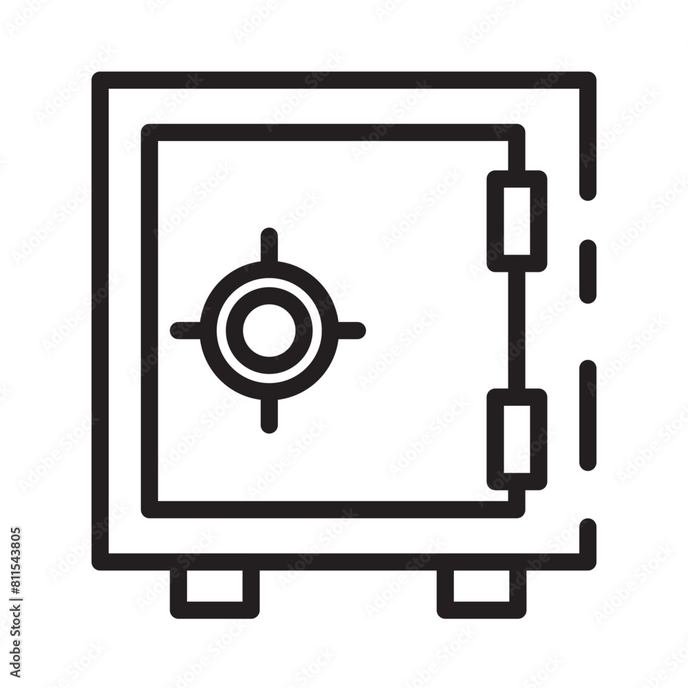 Locker Bank Safe Line Icon Locker Bank Safe Line Icon