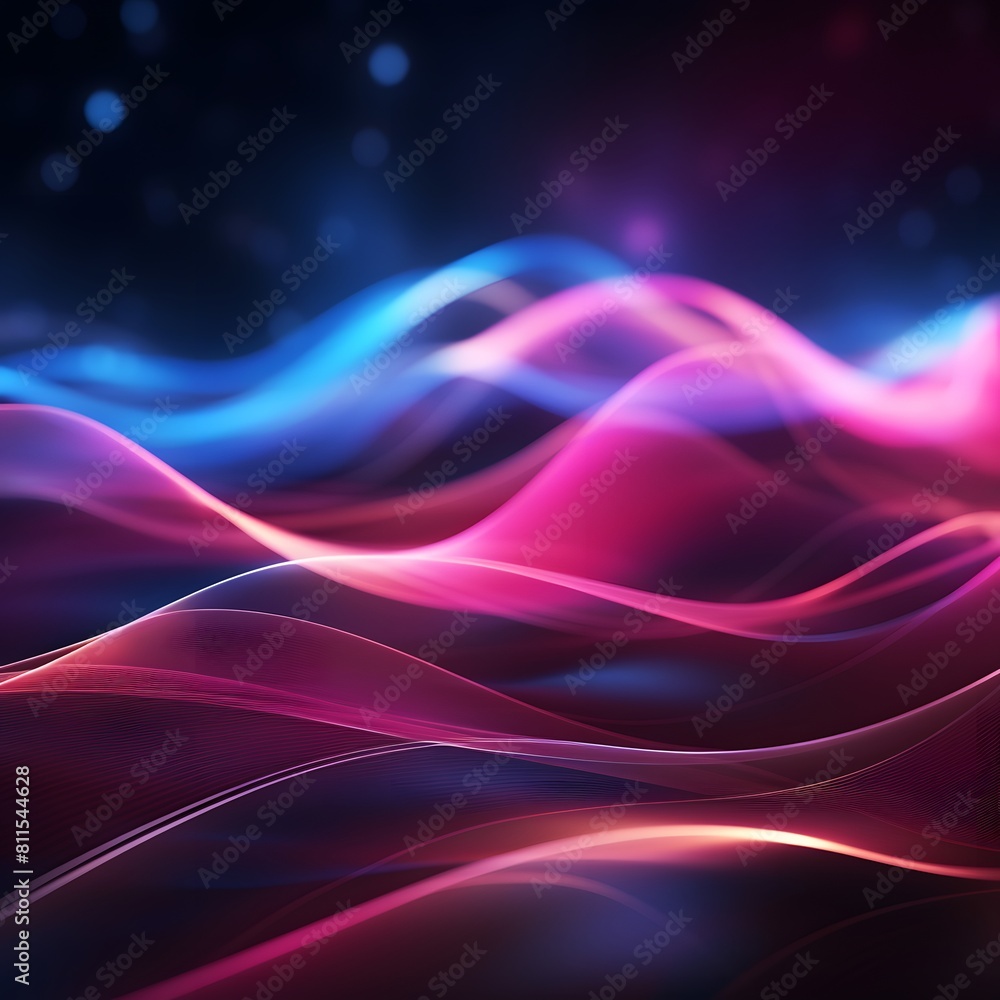 Abstract futuristic background with glowing waves and lights. Generative AI. Abstract futuristic background with glowing waves and lights. Generative AI.