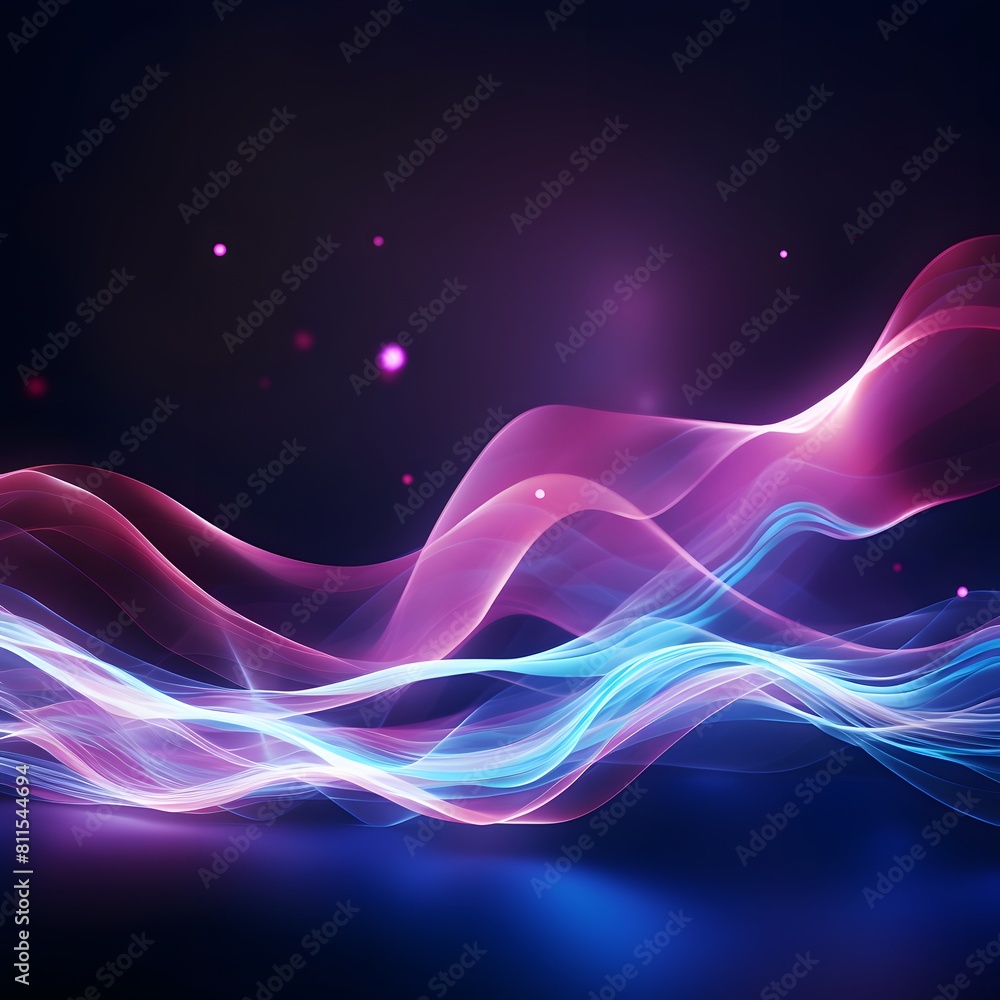 Abstract futuristic background with glowing waves and lights. Generative AI. Abstract futuristic background with glowing waves and lights. Generative AI.