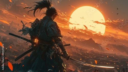 Japanese samurai warrior