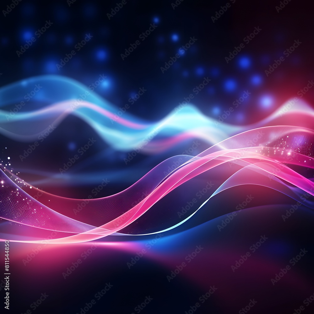 Abstract futuristic background with glowing waves and lights. Generative AI. Abstract futuristic background with glowing waves and lights. Generative AI.