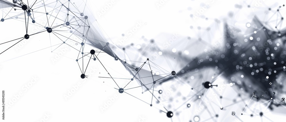 Obraz premium Monochrome Network Connectivity and Data Flow.