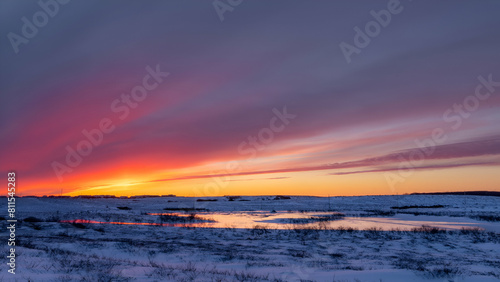 sunset over the river