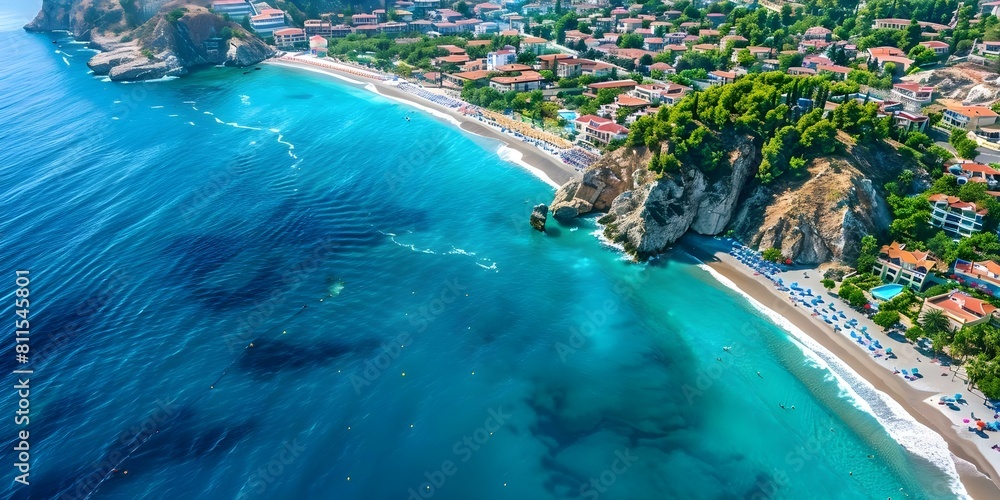 Turkish Riviera: A Vibrant Coastal Paradise with Sandy Beaches, Turquoise Sea, and Summer Vibes. Concept Turkish Riviera, Coastal Paradise, Sandy Beaches, Turquoise Sea, Summer Vibes