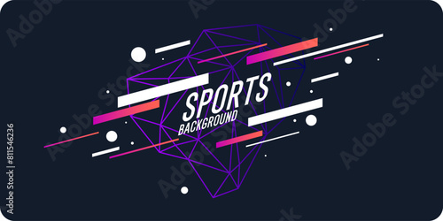 Abstract geometric background. Sports poster with the geometric figures. Vector illustration.