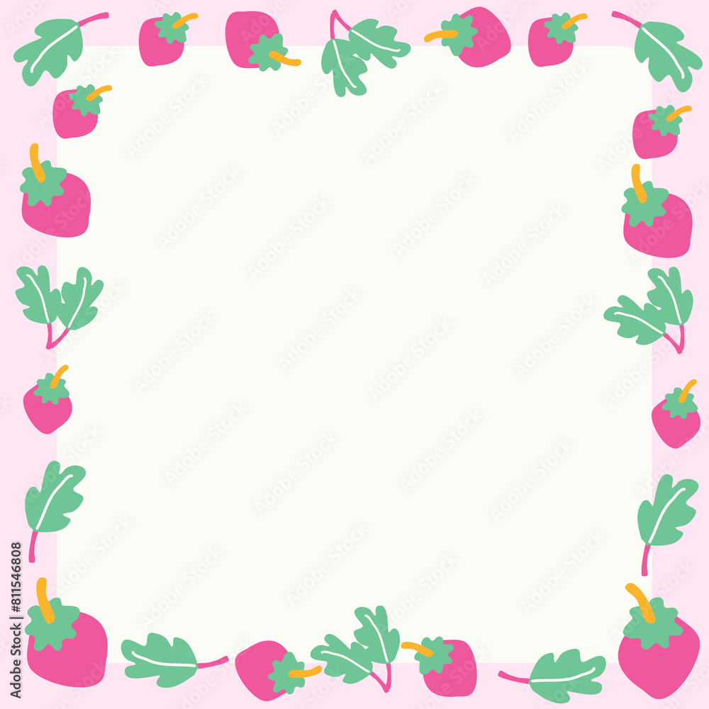 Strawberry cute drawing frame 