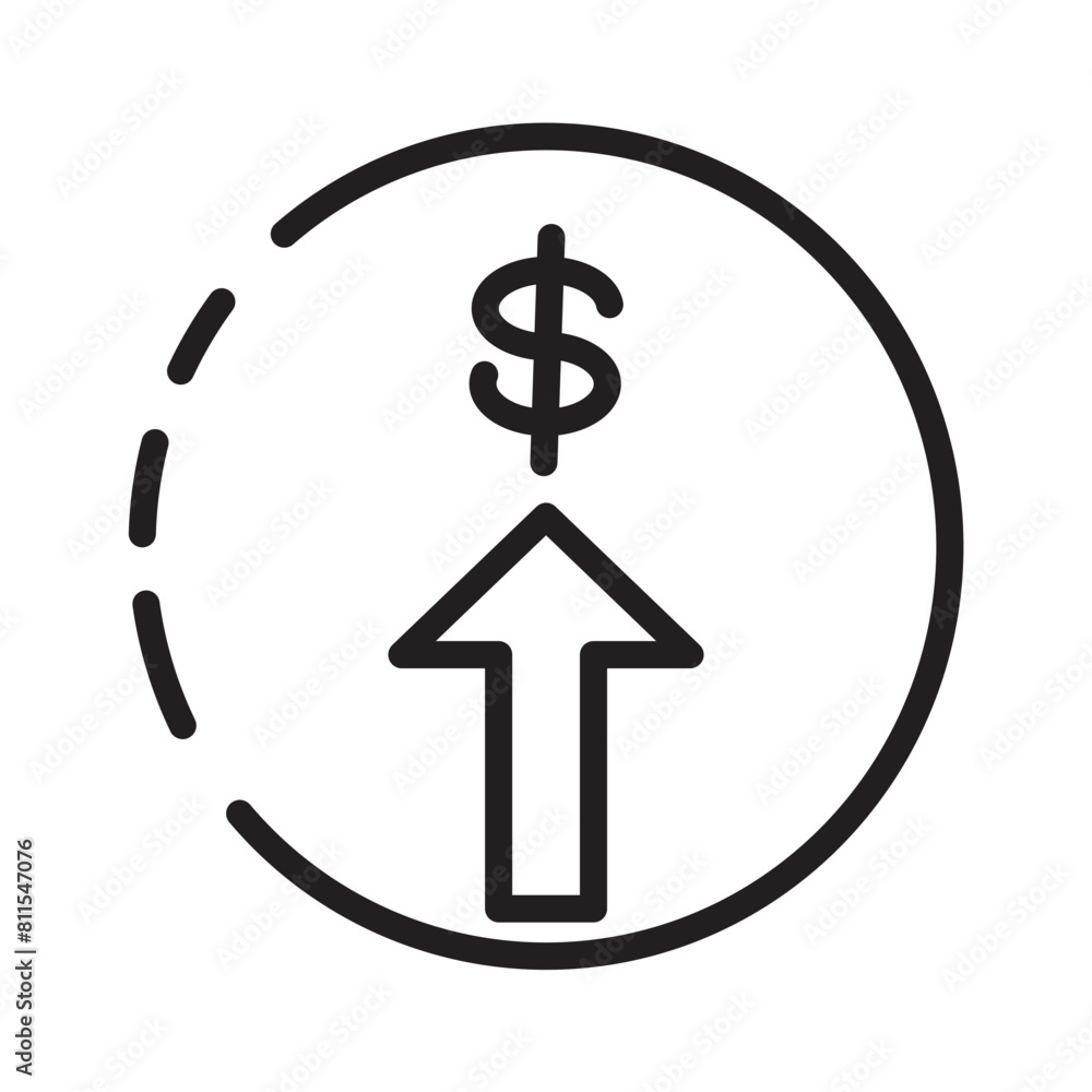 Budget Investment Dollar Line Icon Budget Investment Dollar Line Icon