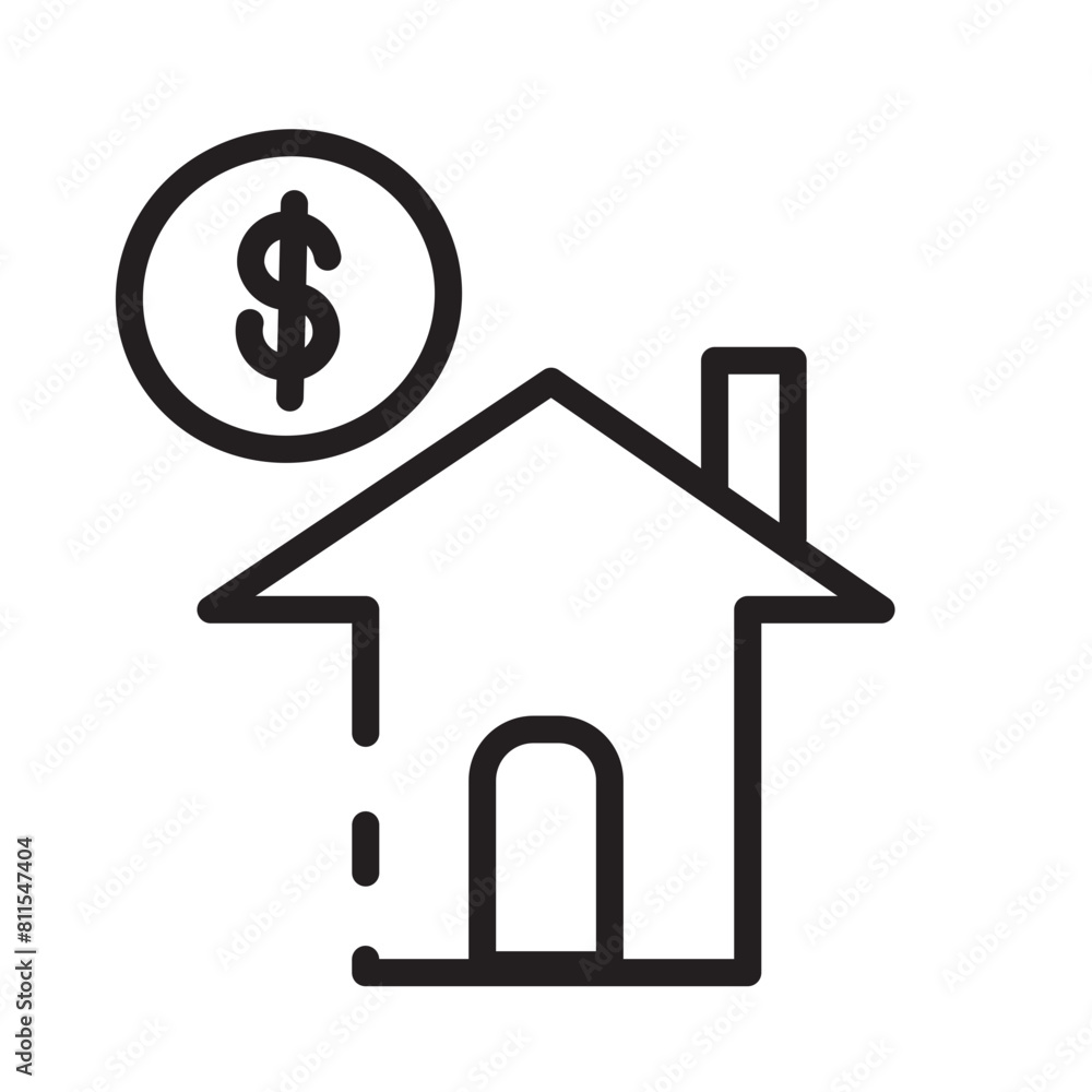 Asset Property Home Line Icon Asset Property Home Line Icon