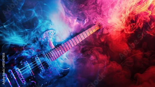 Rock music background. Rock poster. Background for music festival or concert poster or flyer, design template realistic. copy space for text.