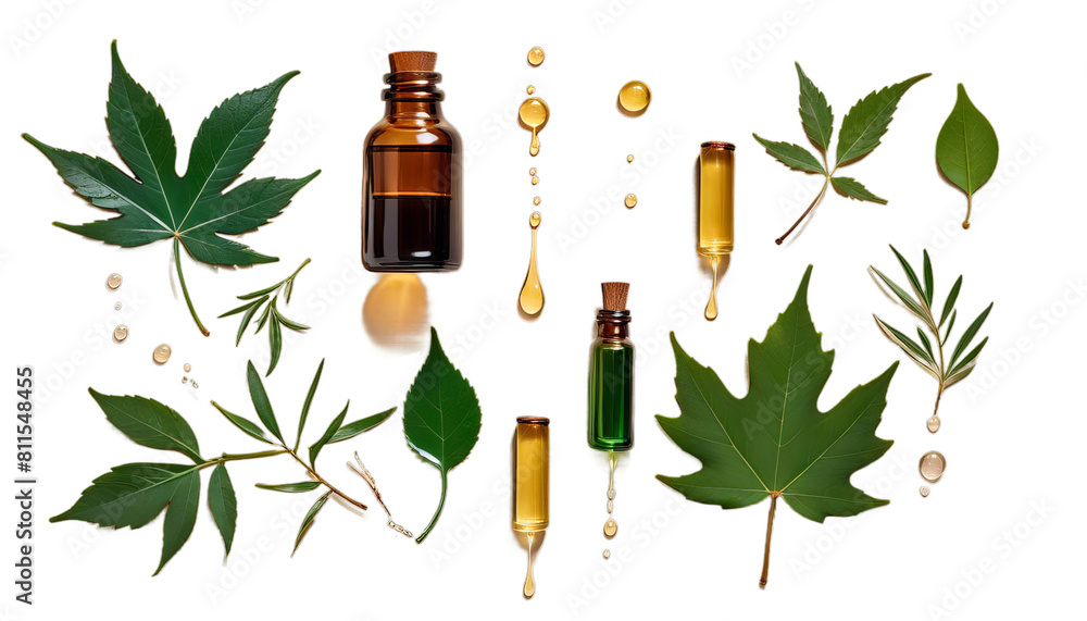 bottle dripping oil leaf essential beige glass green nobody relaxation nature herbal flora floral health healthy natural medicine care medicals herb aromatic traditional organic skincare therapy