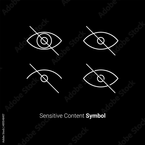 Sensitive Content Symbol rev. Sensitive content vector sign. Social media vector screen design isolated file