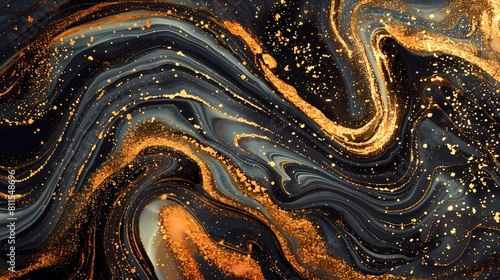 Luxurious swirls of gold and navy resembling cosmic marble