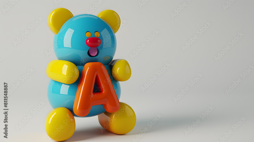 알파벳을 들고 있는 3d 애니메이션 캐릭터 알파벳을 들고 있는 3d 애니메이션 캐릭터