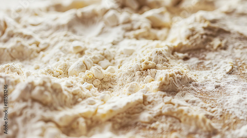 Close up of flour on a table.