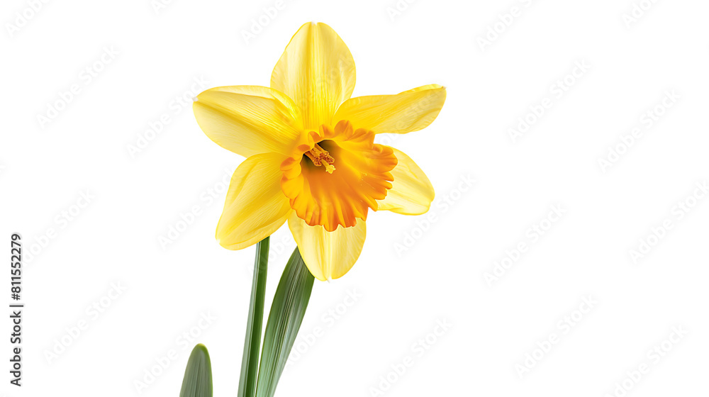 Fototapeta premium a cheerful daffodil isolated on transparent background 