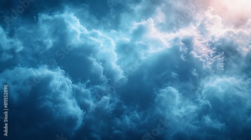 The US flag as an ethereal formation of misty clouds, where the stripes and stars are hinted at through subtle shifts in cloud density and color.