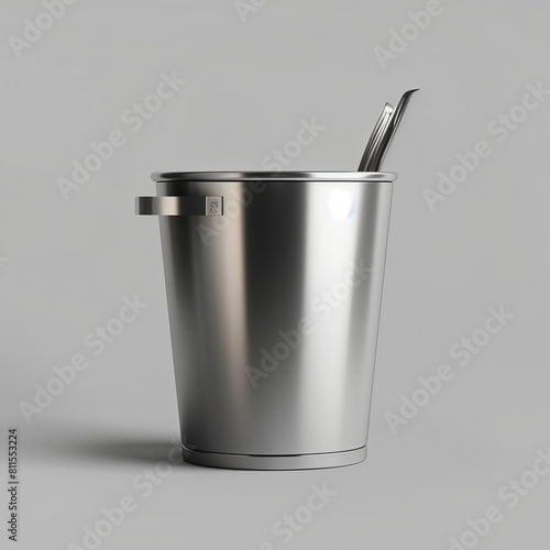 Brushed Silver Metal Ice Bucket with Tongs: Keep Drinks Chilled in Style
