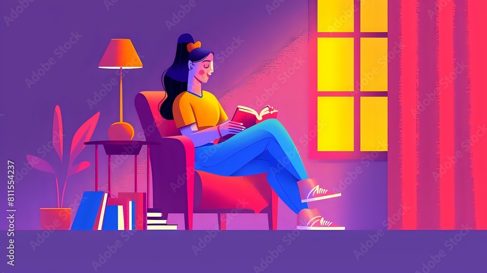 Woman finding solace in reading amidst comforting setting