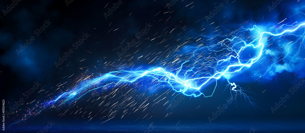 blue thunderbolt crackling with sparks and lightning blue thunderbolt crackling with sparks and lightning