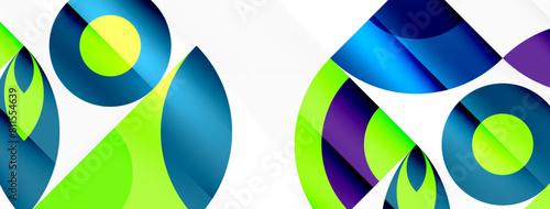 A vibrant display of colorfulness and symmetry with artful use of tints and shades. Electric blue circles create a captivating pattern in this graphic design event