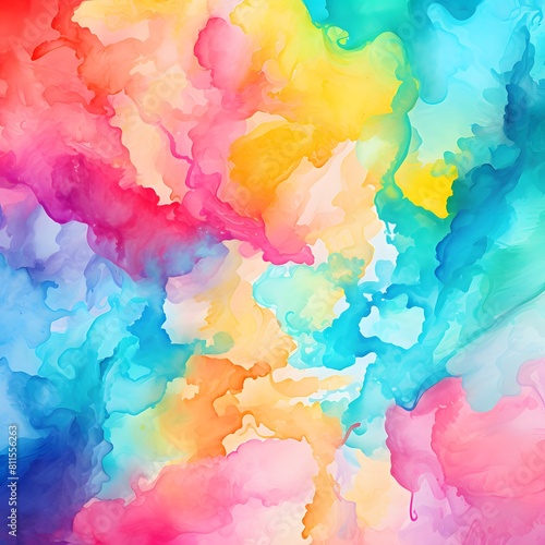 Colorful watercolor paint background texture. Generative AI.