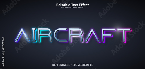Aircraft editable text effect in modern trend style