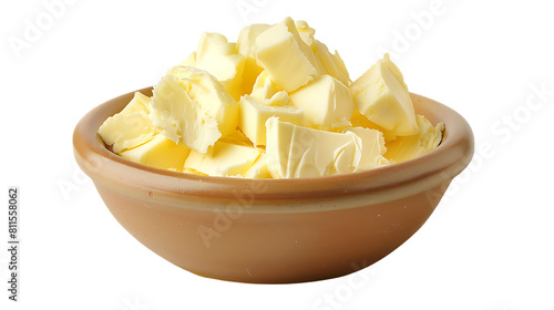 butter in a bowl isolated on transparent background 