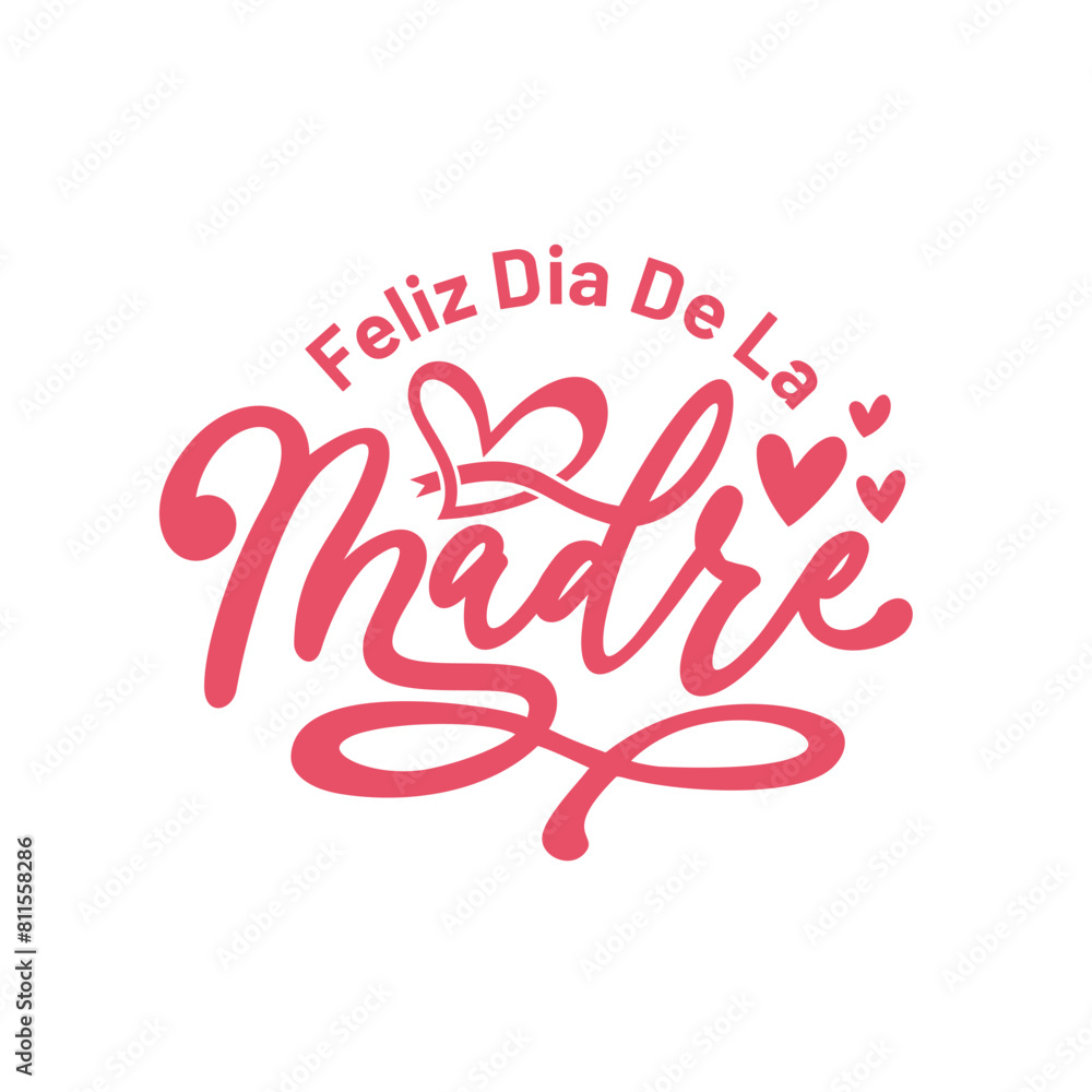 Fototapeta premium Greeting text of feliz dia de la madre lettering design
