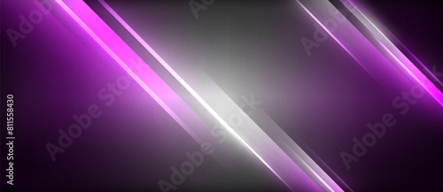 Immerse yourself in a mesmerizing world of purple and black with glowing lines on an electric blue background. This artful display of graphics and patterns is perfect for any event